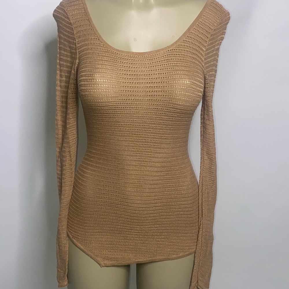 Express Tan Asymmetrical Sweater/Top
